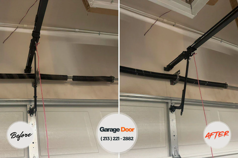 Before and after: garage door repair Edgefield, SC